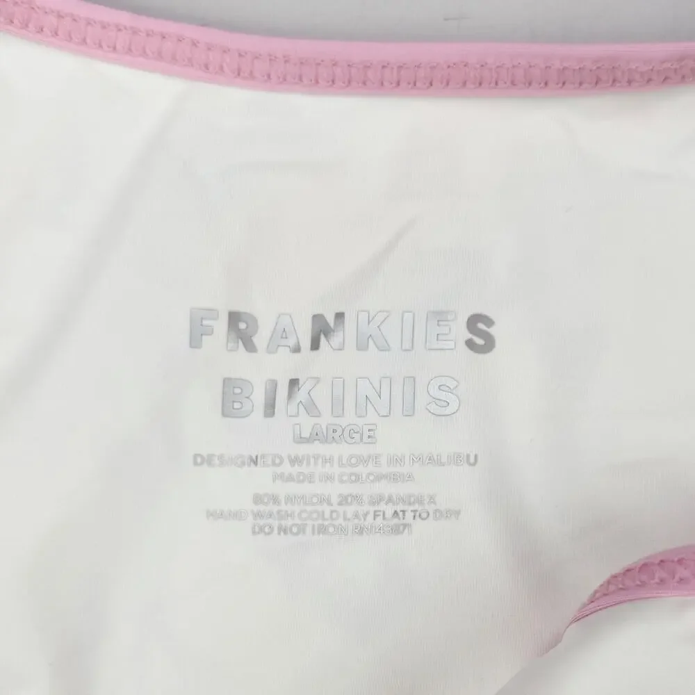 NWT FRANKIE'S BIKINIS Dove Swim Bottom Size Large Painted Petals
